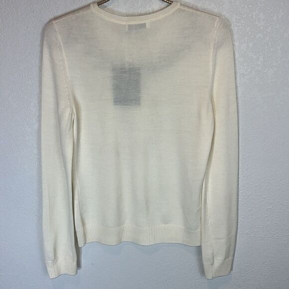 NWT ALTUZARRA Hermione Embroidered Merino Wool Sweater, Off-White XS - Picture 6 of 15